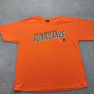 Miami Hurricanes Shirt Mens XL‎ Orange Short Sleeve NCAA Football